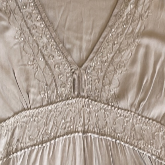 Calypso Saint Barth Womens Metallic Embroidered Dress white/pale grey Large (S) - Picture 2 of 4